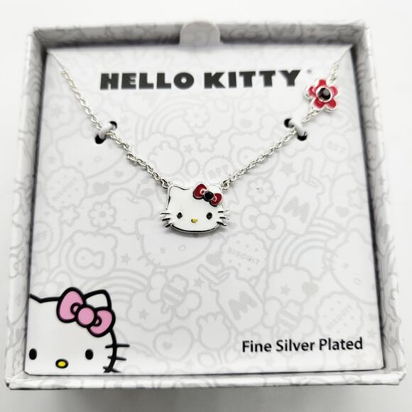 Hello Kitty by Sanrio January Birthstone Necklace Pendant Fine Silver Plated - Picture 4 of 9